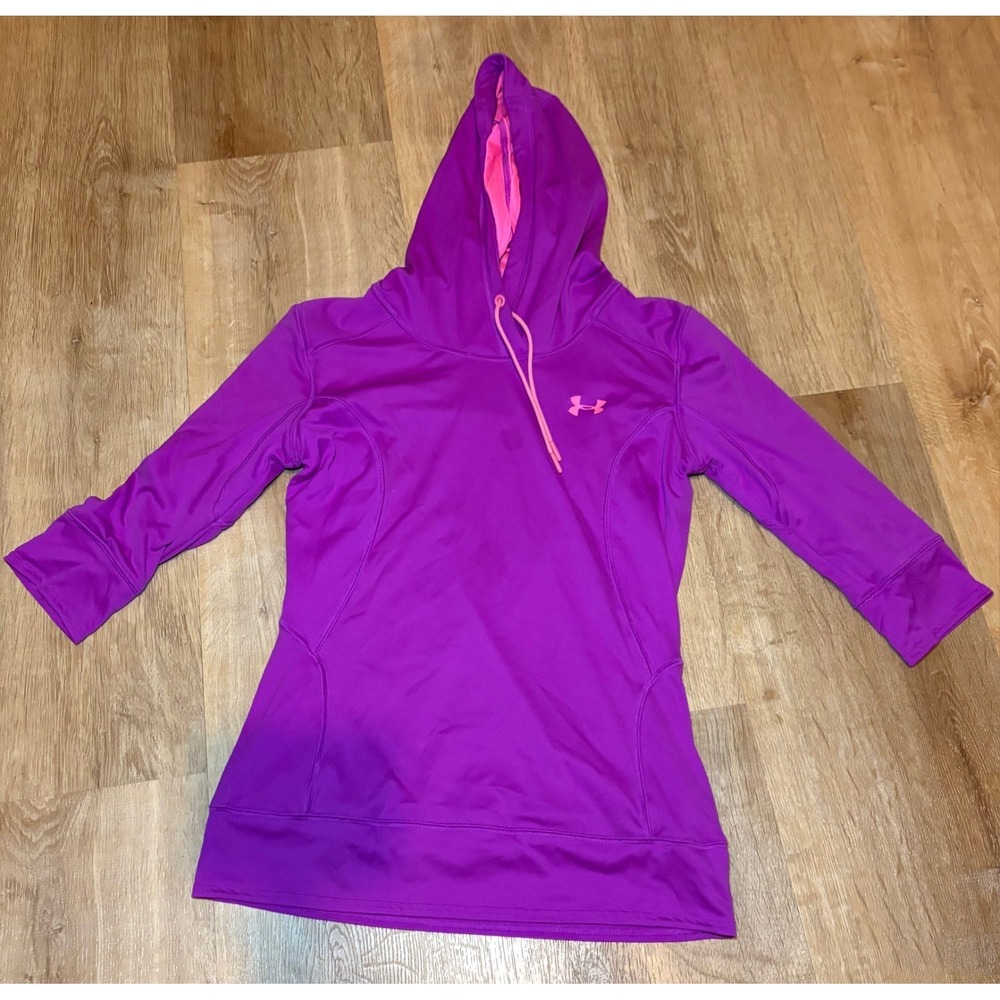Under Armour Hoodie Women‎ Small Fitted Purple Active Pullover 3/4 Sleeve Shirt